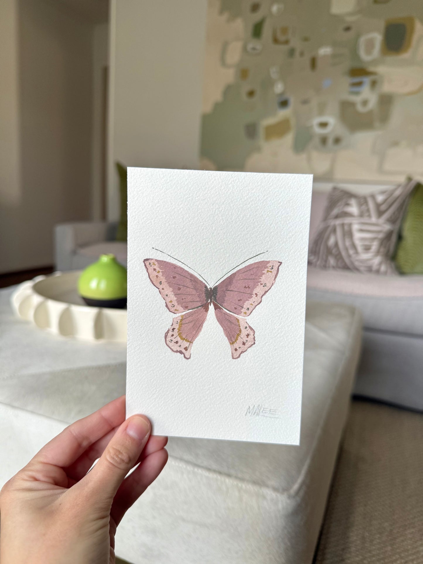 Butterfly garden watercolors