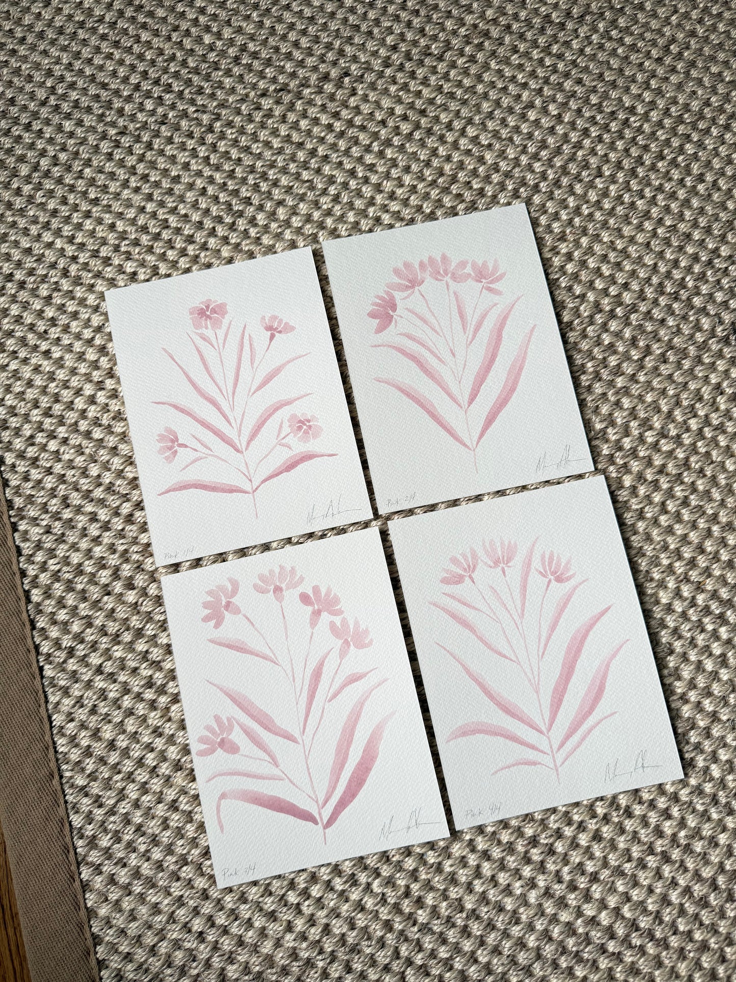Pink watercolors