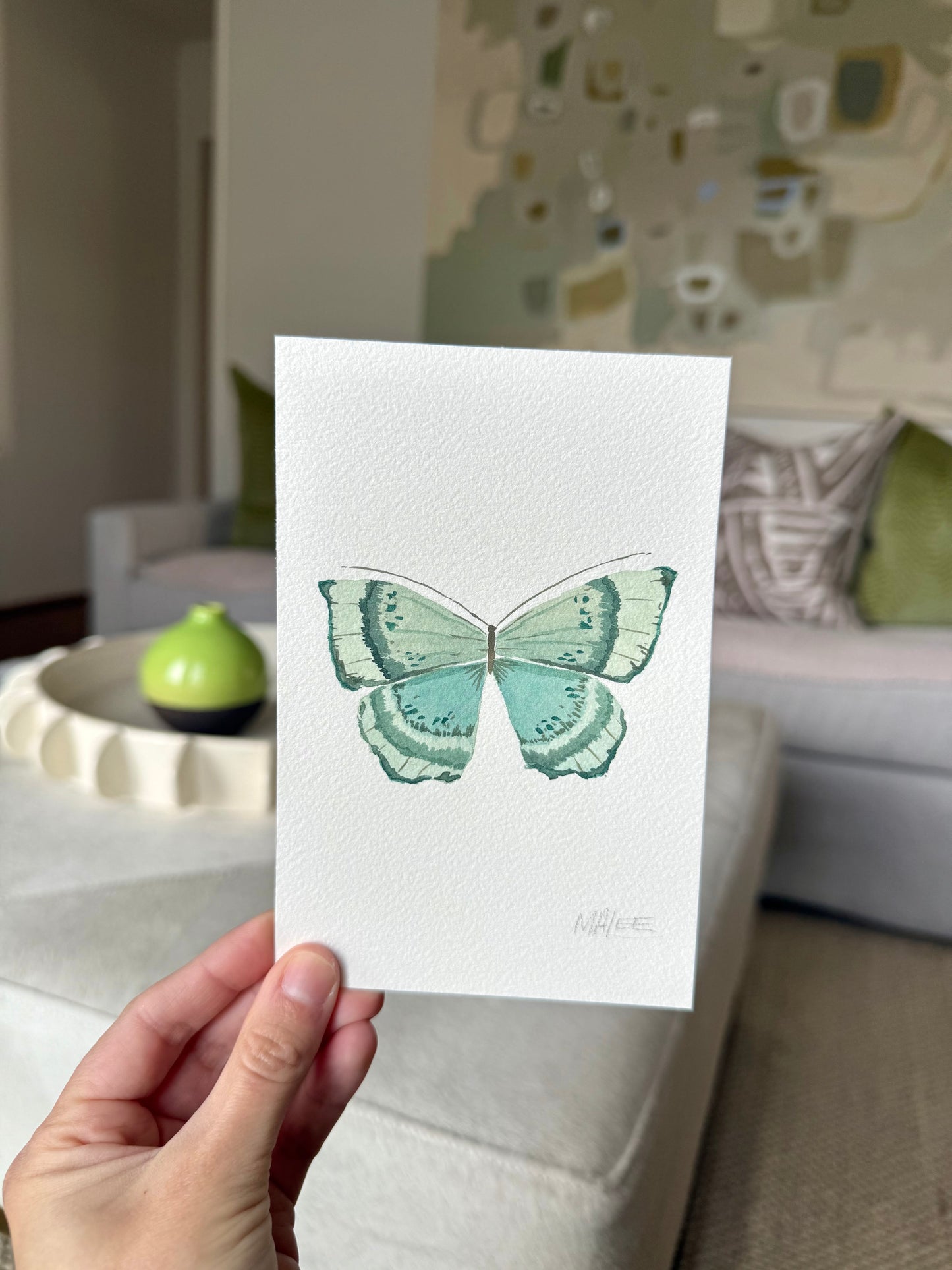 Butterfly garden watercolors