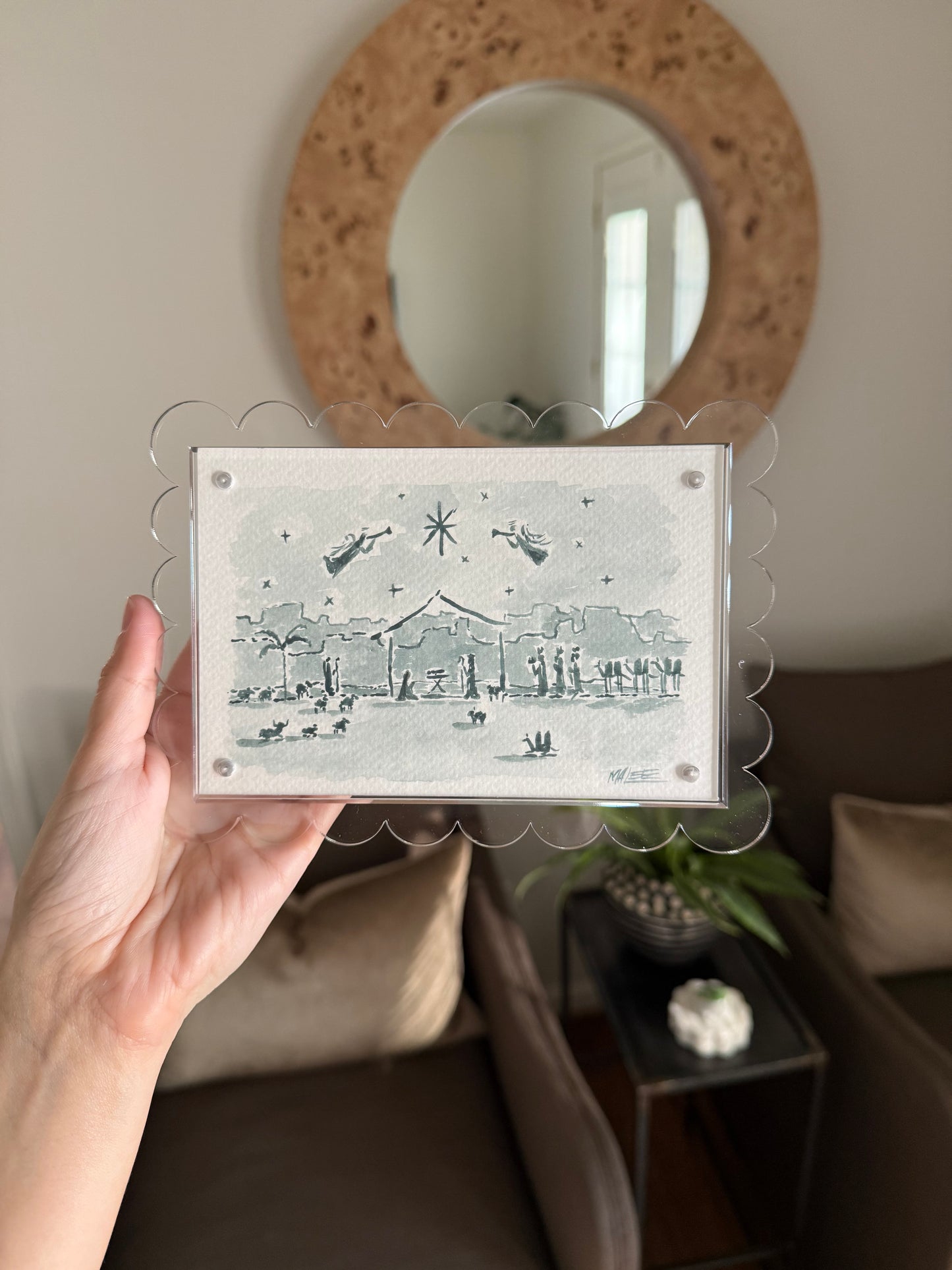 Original watercolor nativity scenes