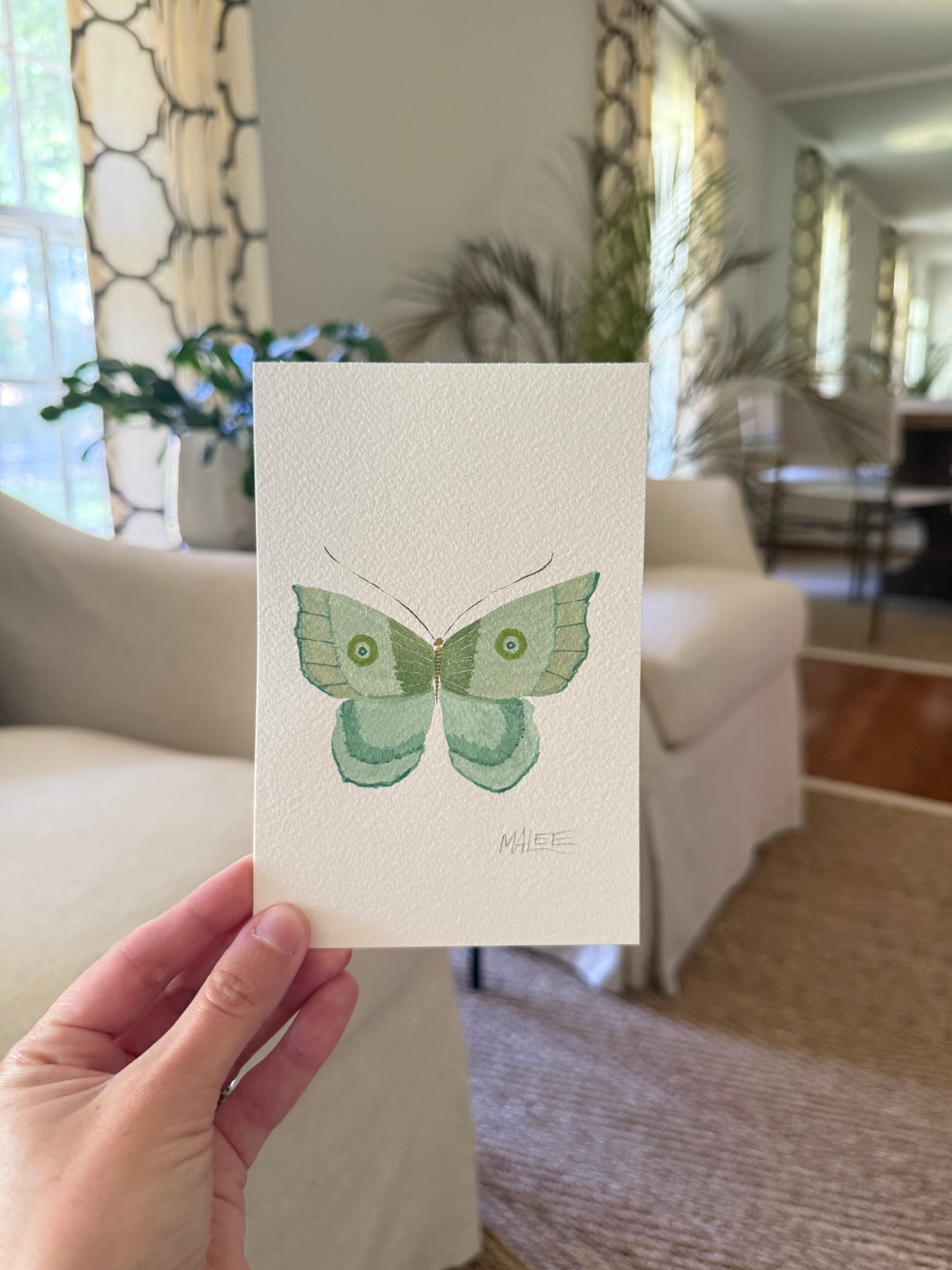 Butterfly garden watercolors