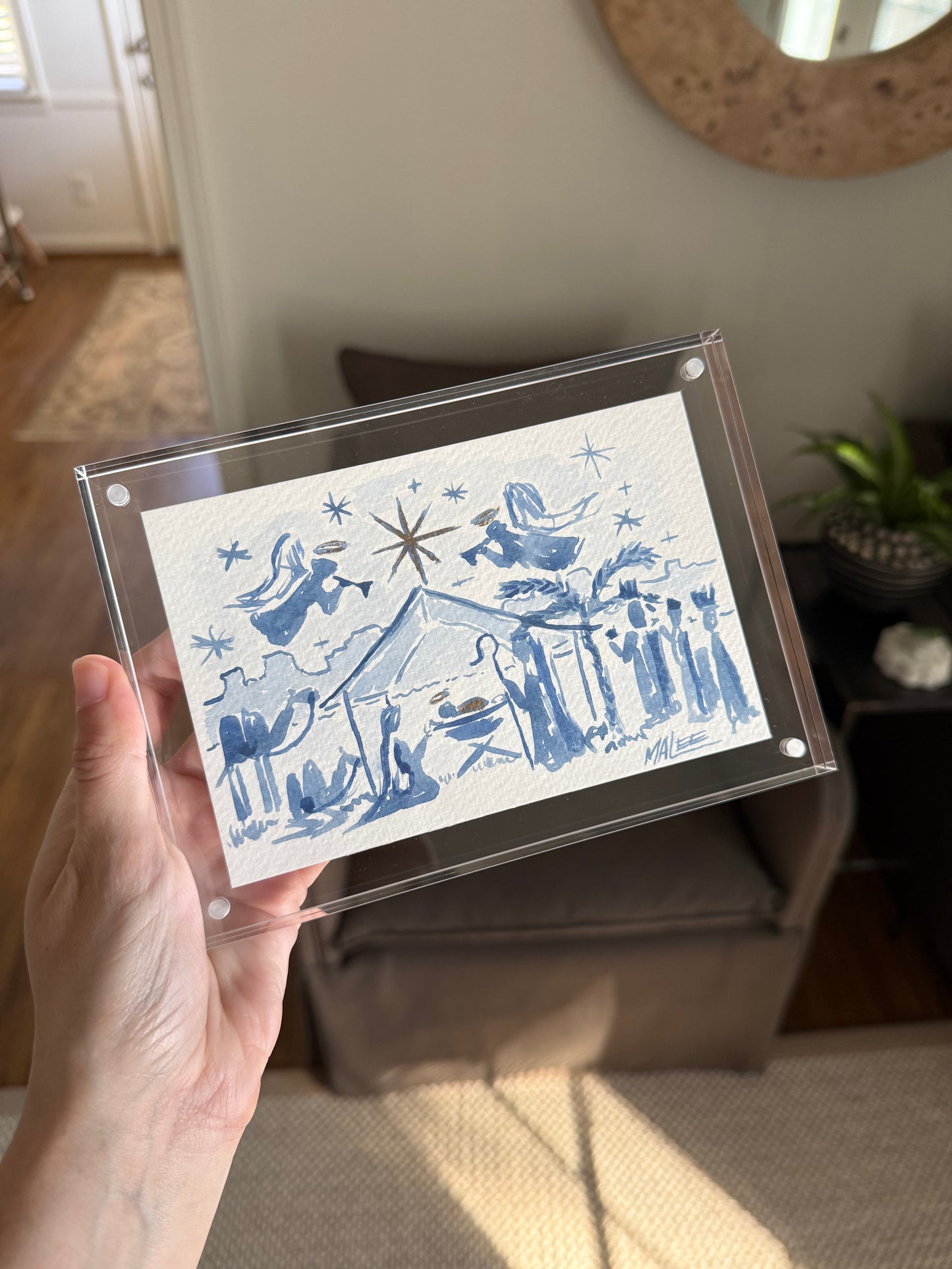 Original watercolor nativity scenes