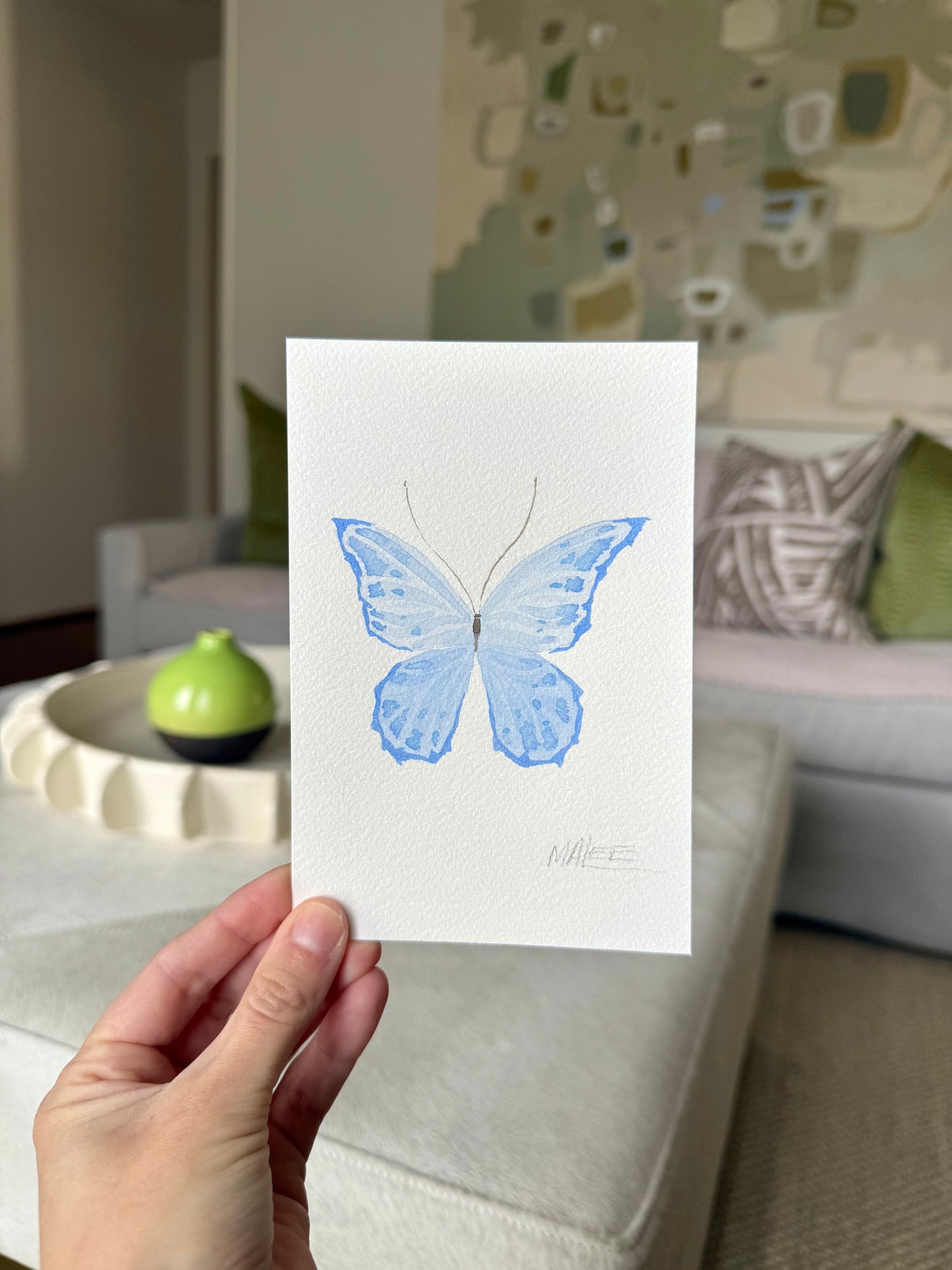 Butterfly garden watercolors