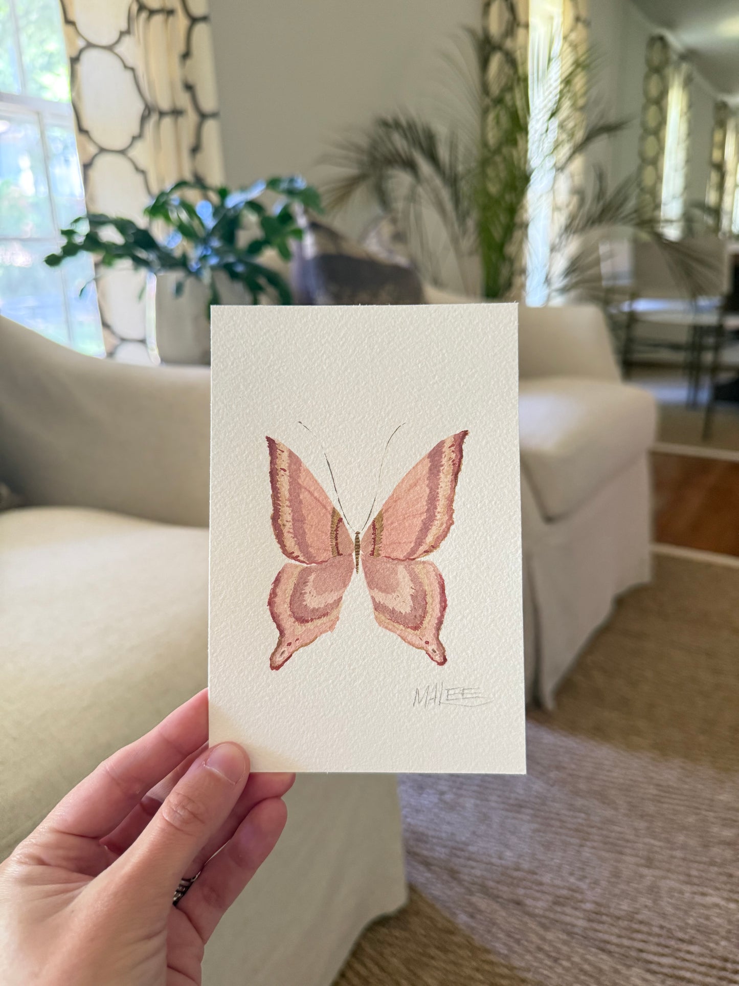 Butterfly garden watercolors
