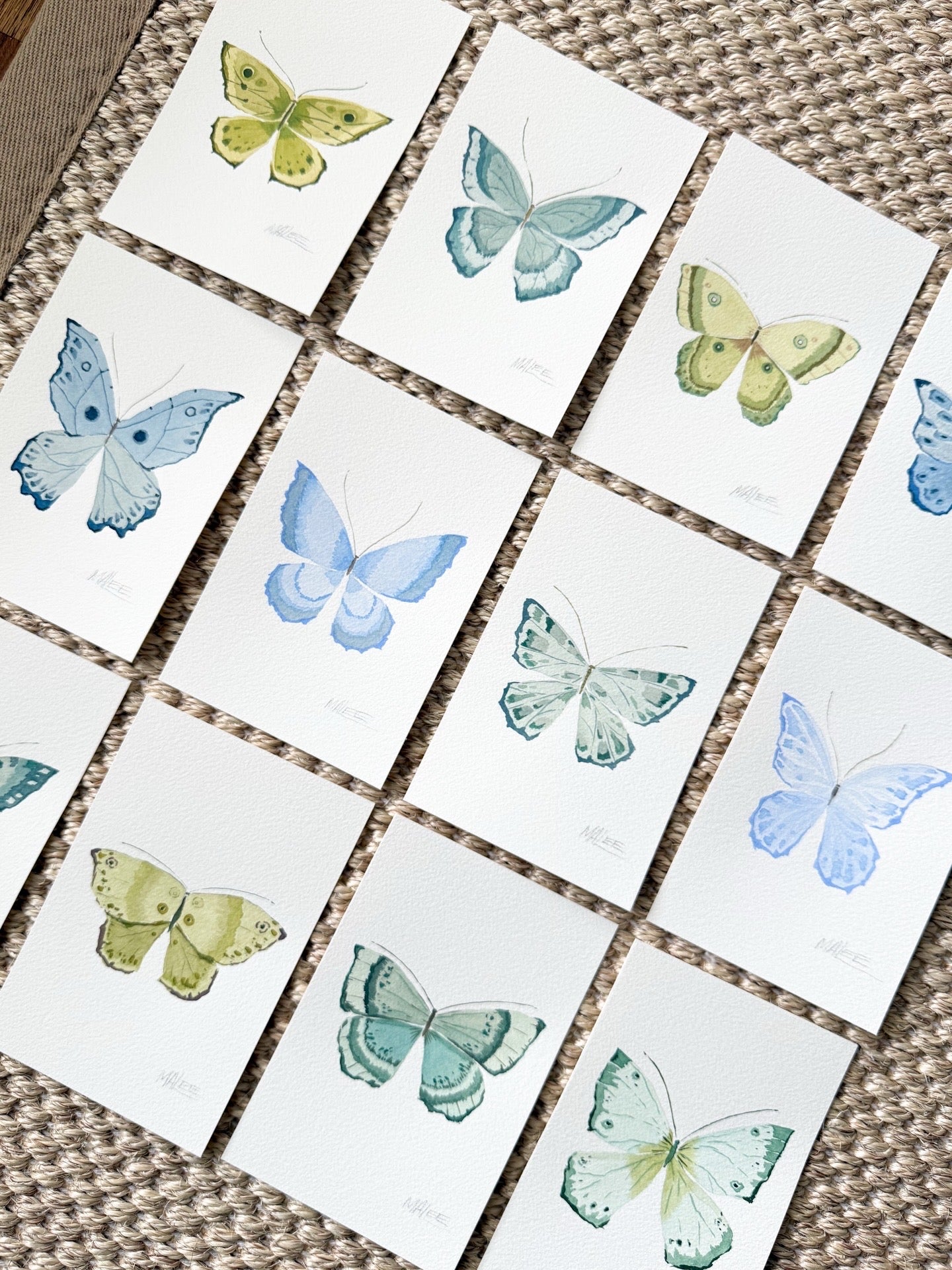 Butterfly garden watercolors