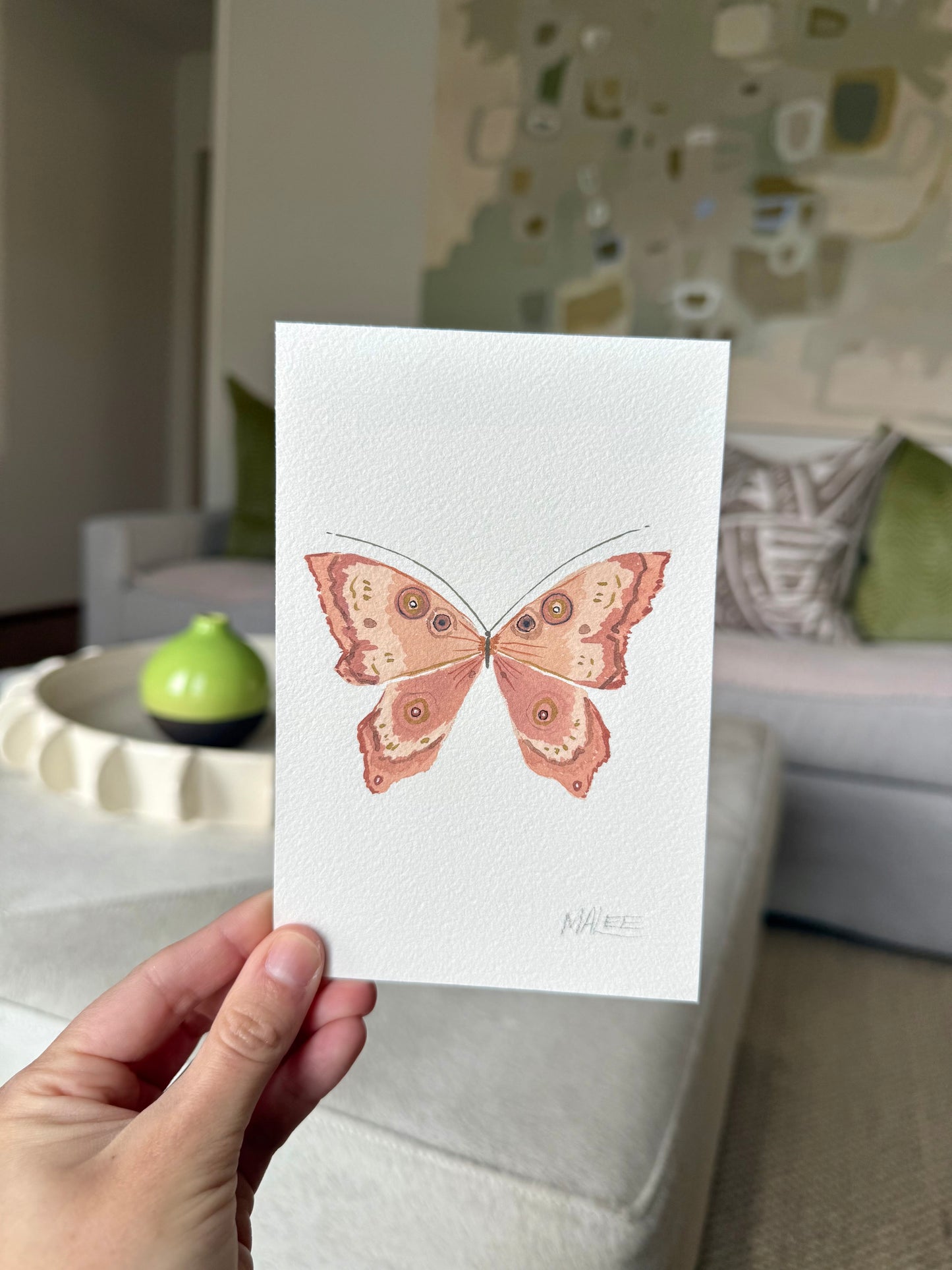 Butterfly garden watercolors