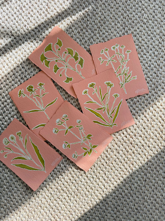 Pop of coral botanicals