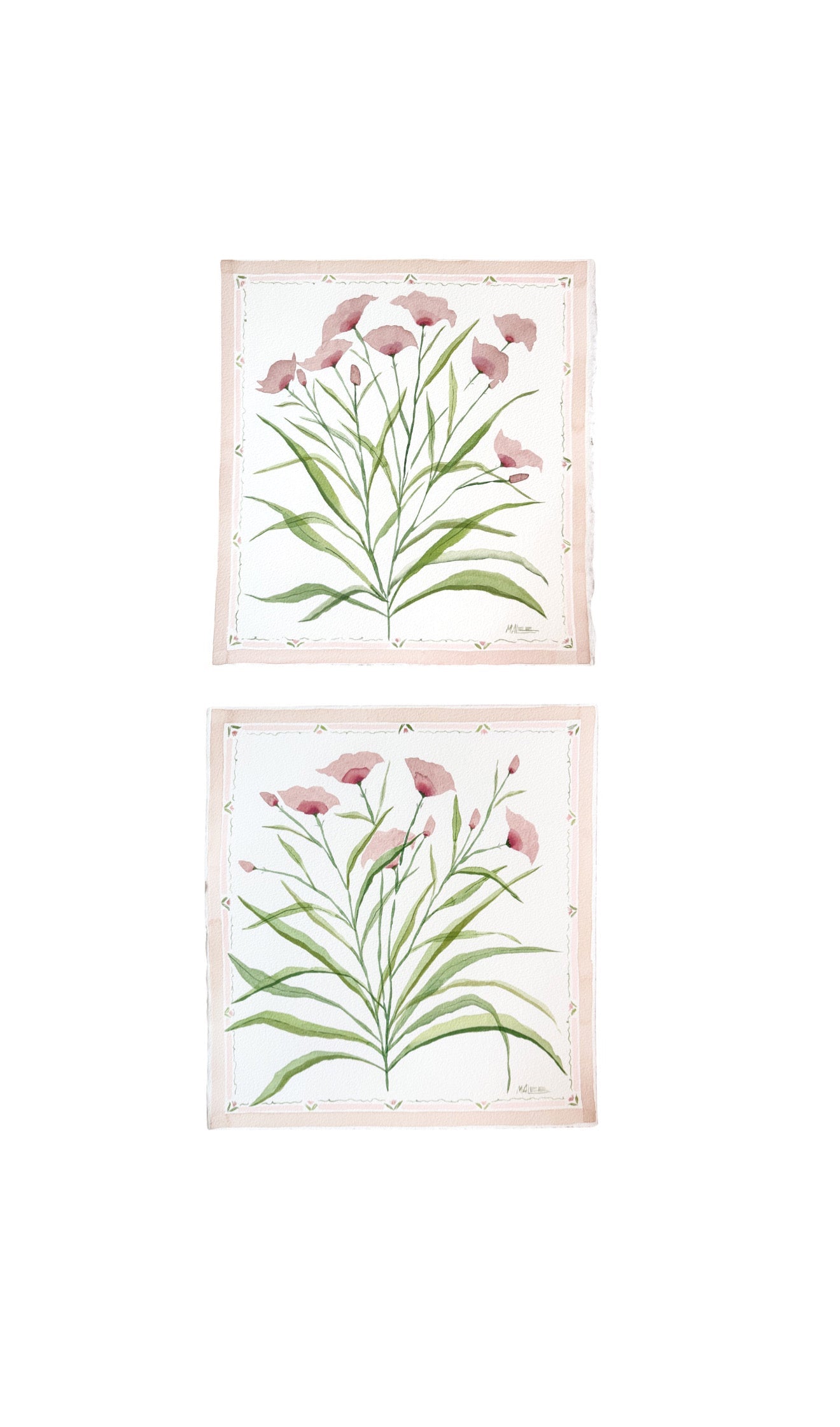 Watercolor border botanicals
