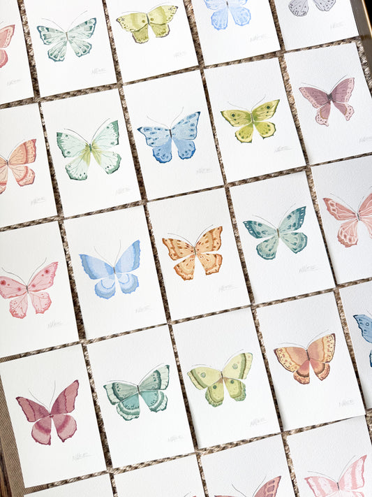 Butterfly garden watercolors
