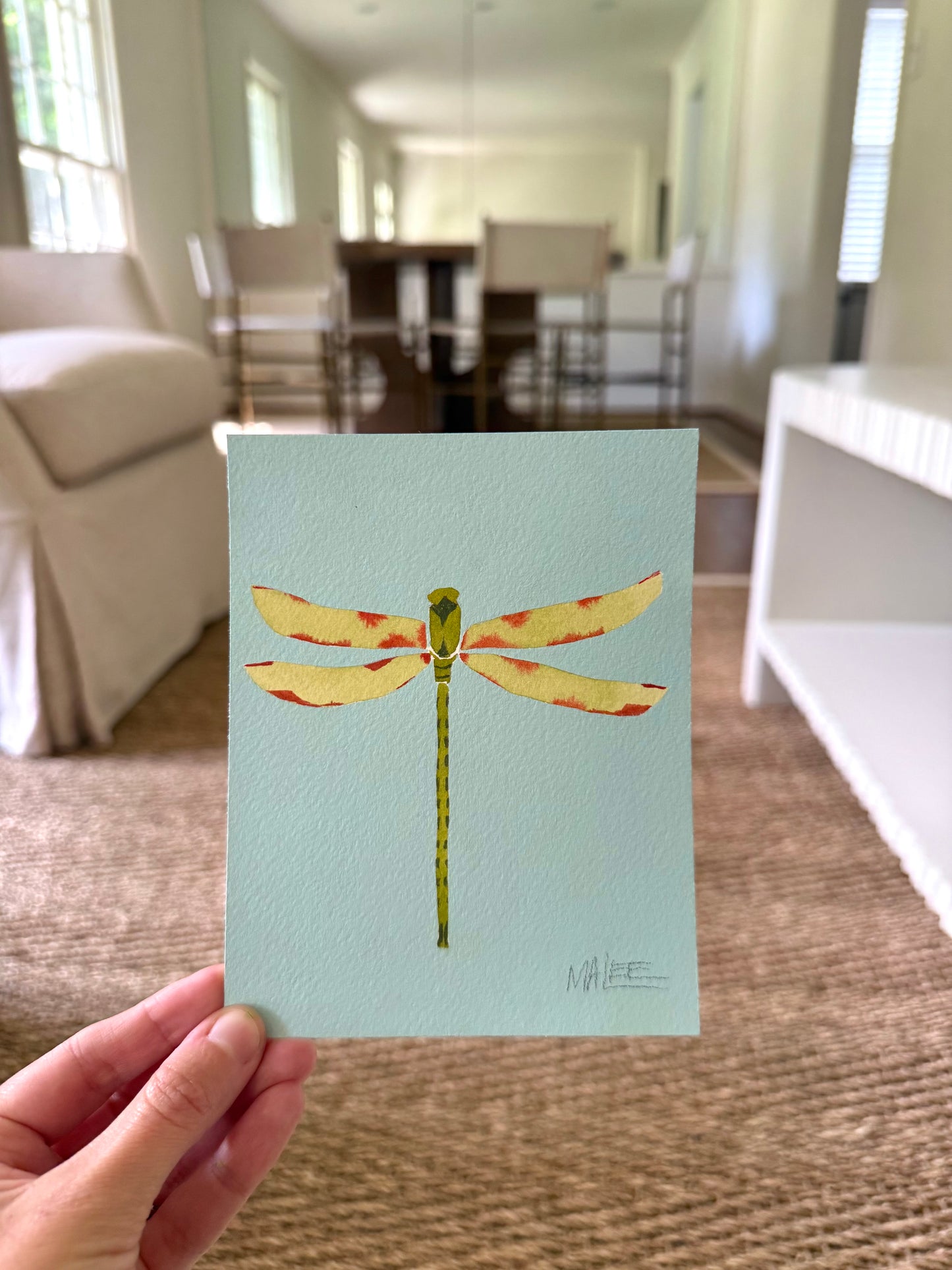 Dragonflies on blue I-IV