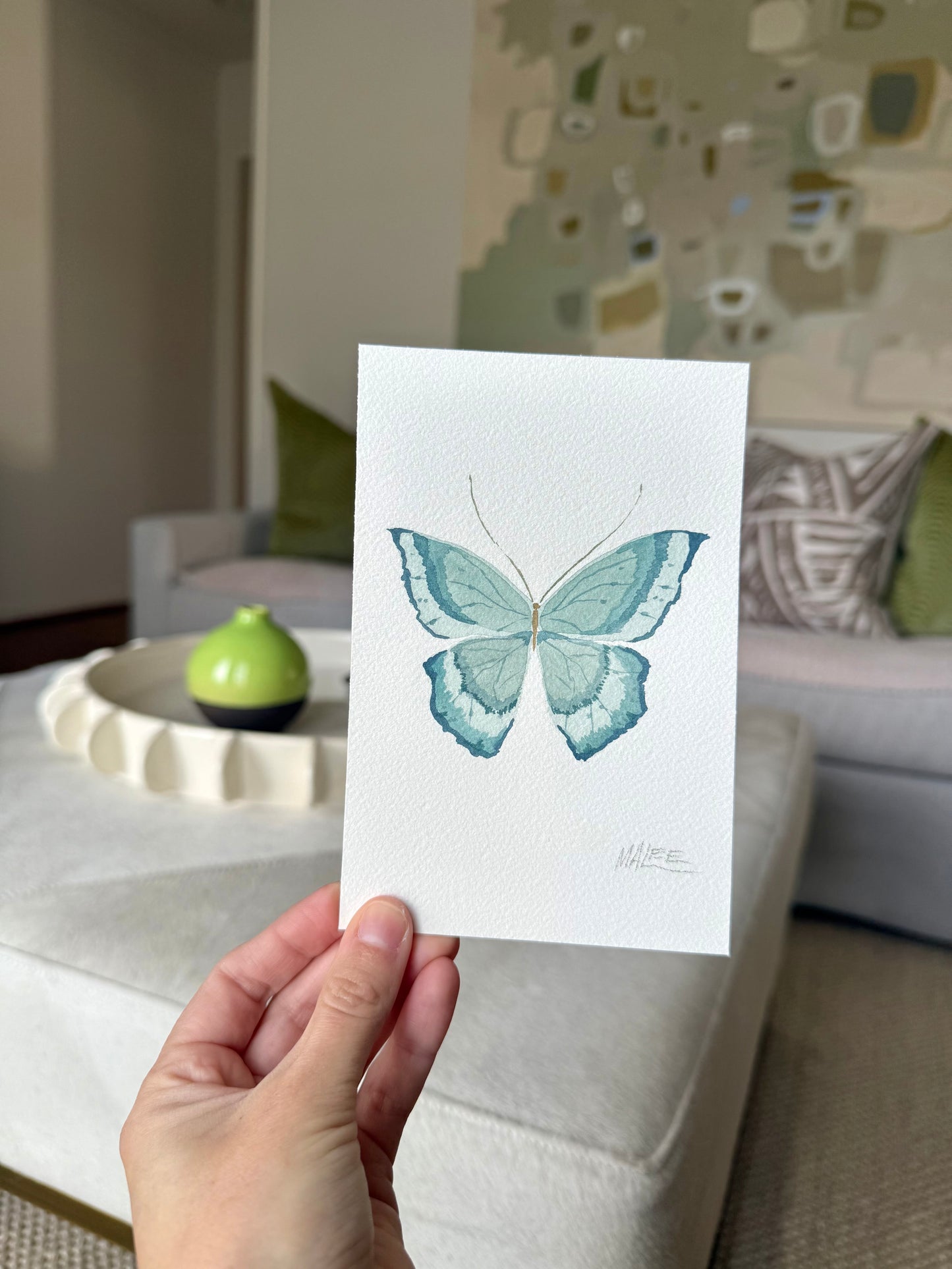 Butterfly garden watercolors