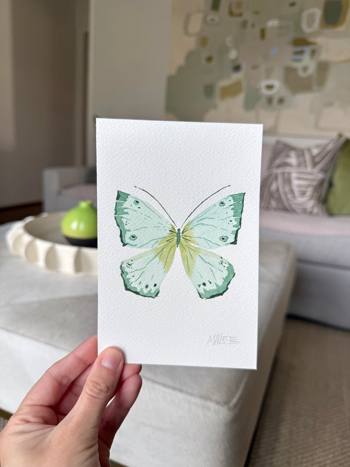 Butterfly garden watercolors