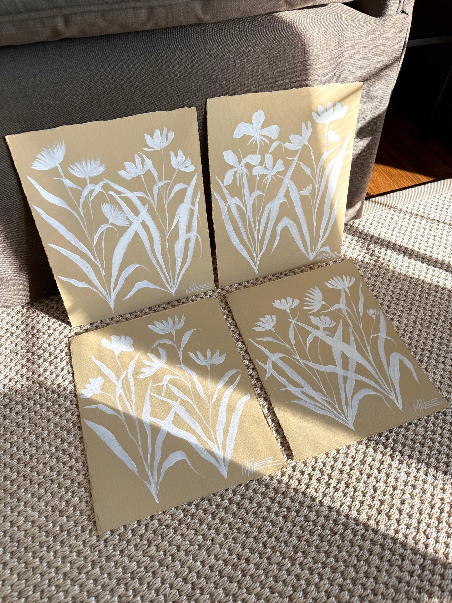 Golden hour garden I-IV