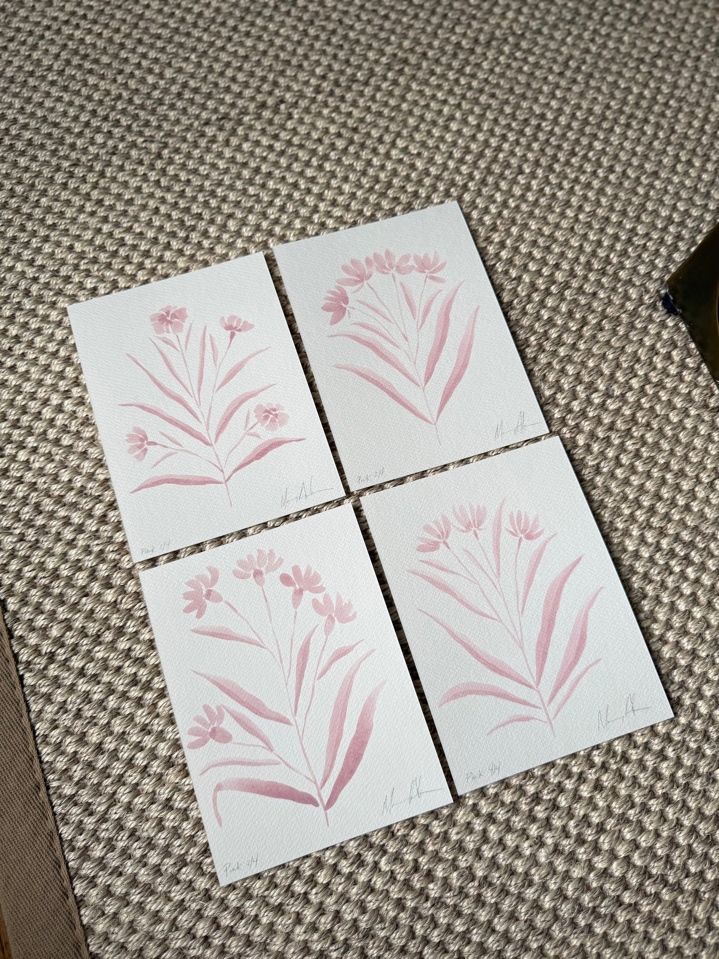 Pink watercolors