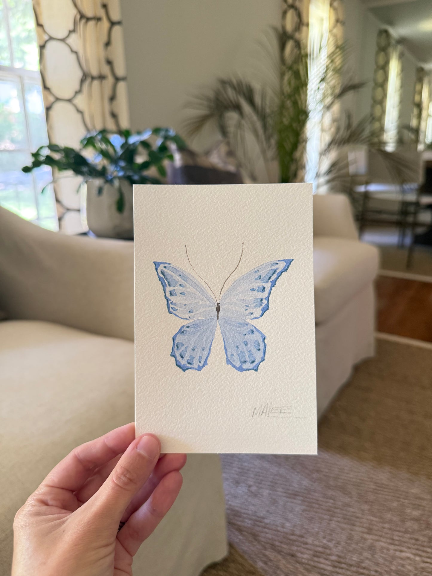 Butterfly garden watercolors