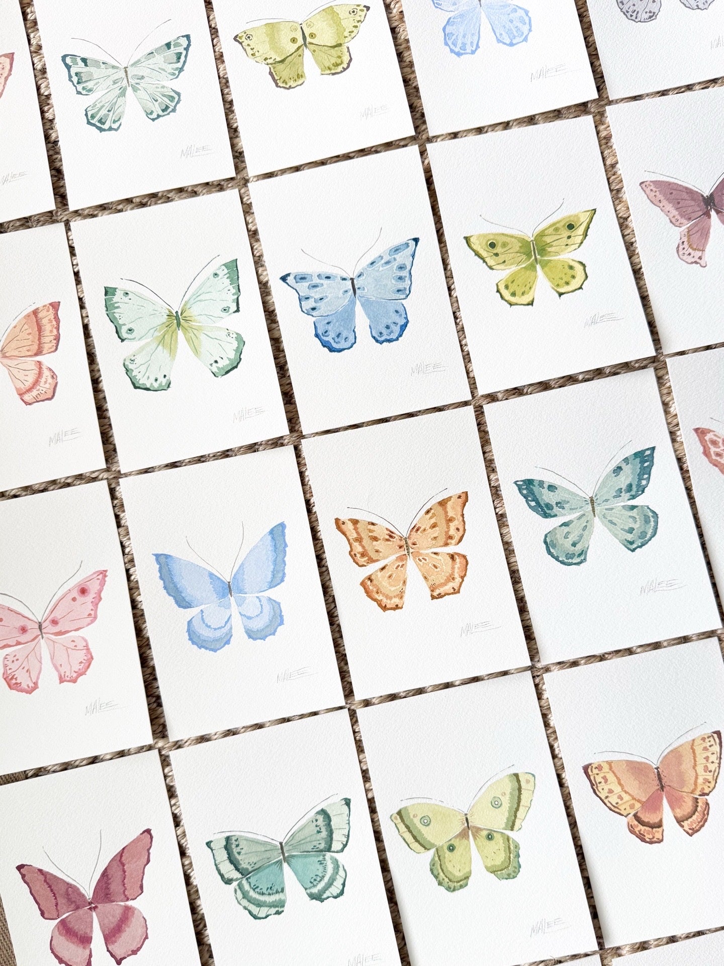 Butterfly garden watercolors