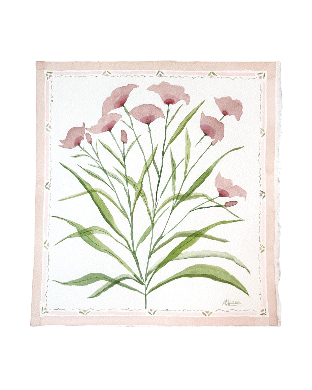 Watercolor border botanicals
