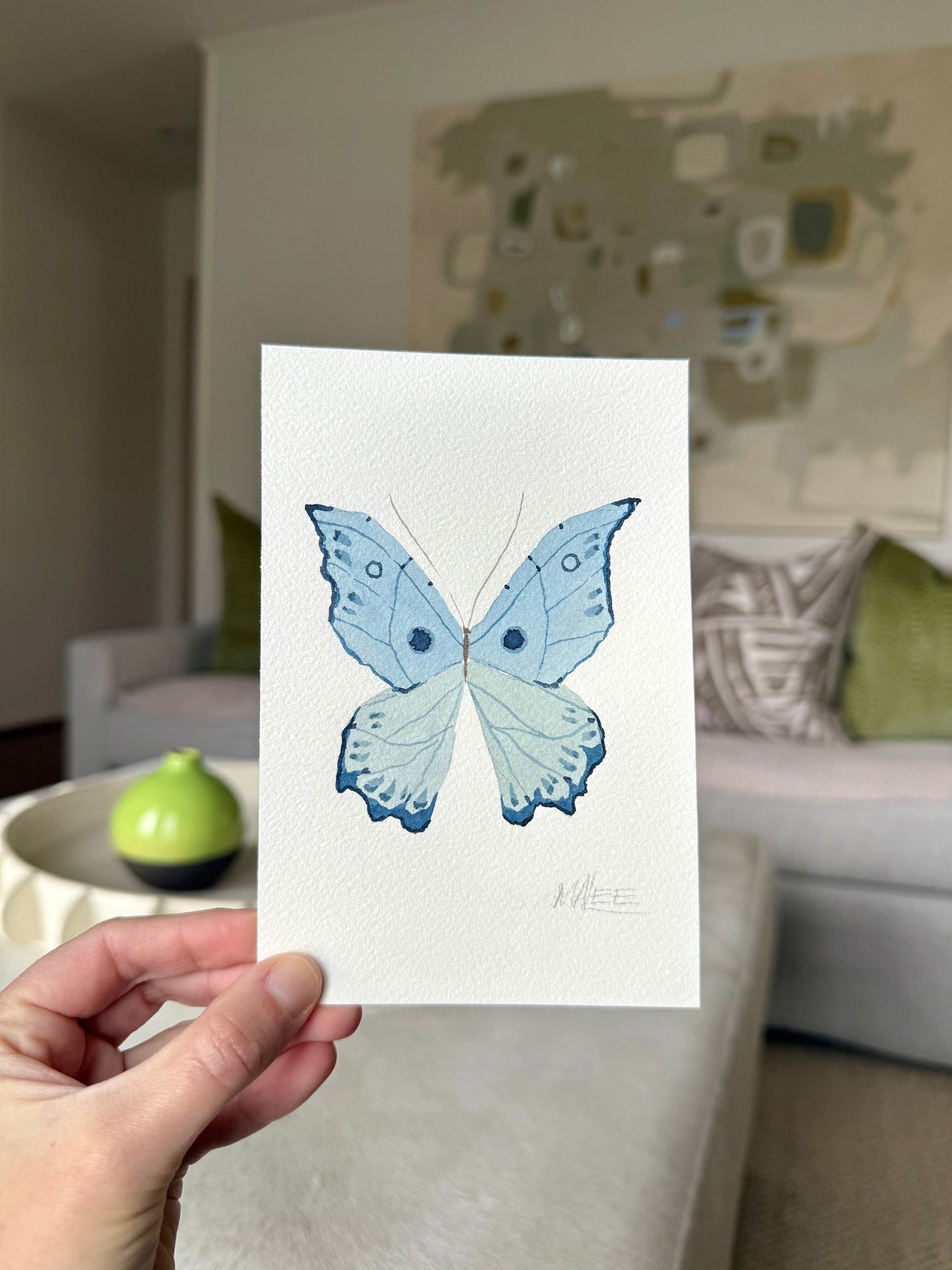 Butterfly garden watercolors