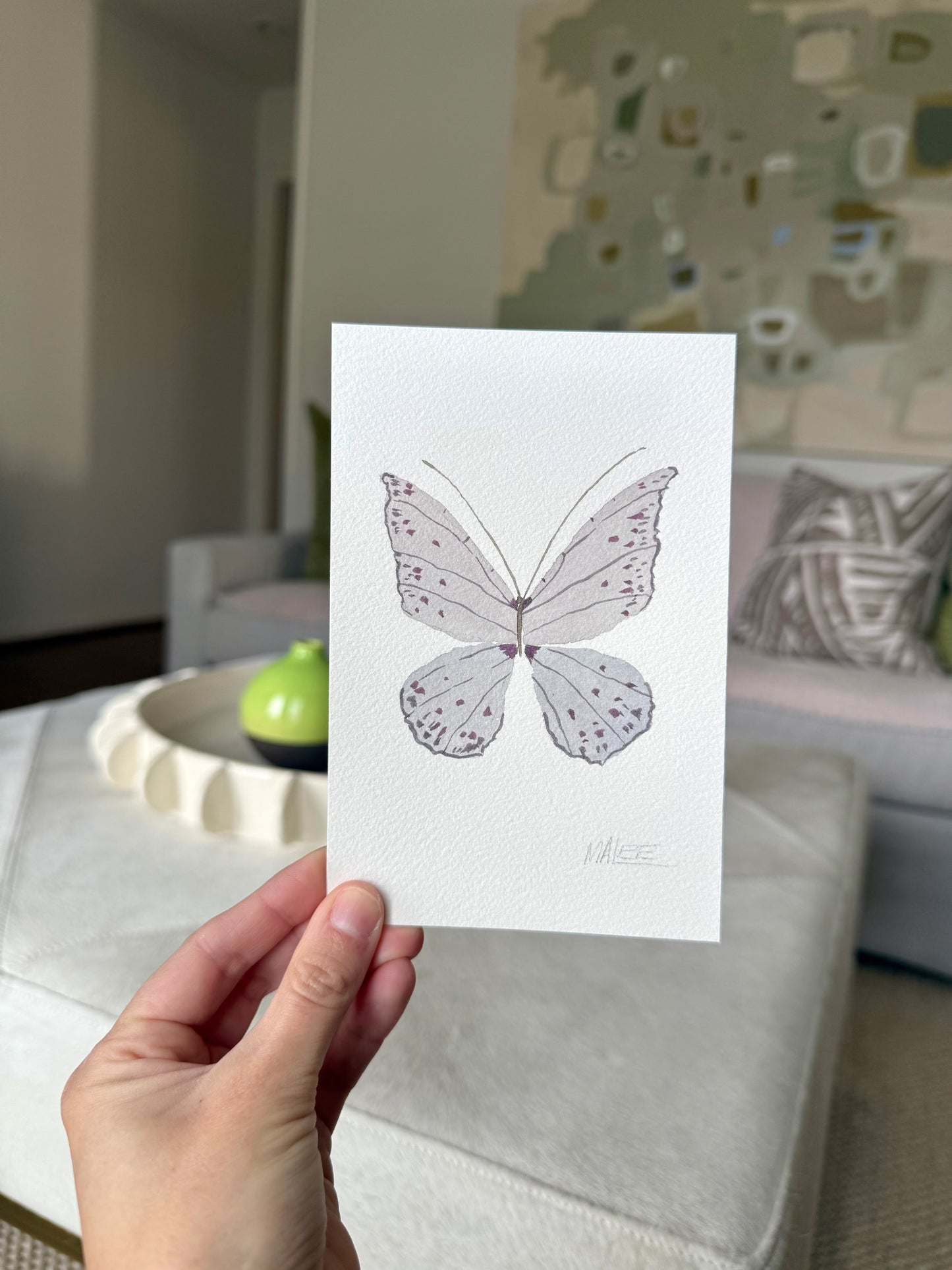 Butterfly garden watercolors