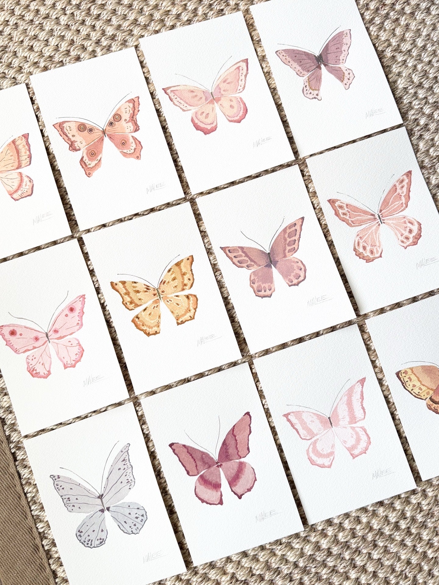 Butterfly garden watercolors