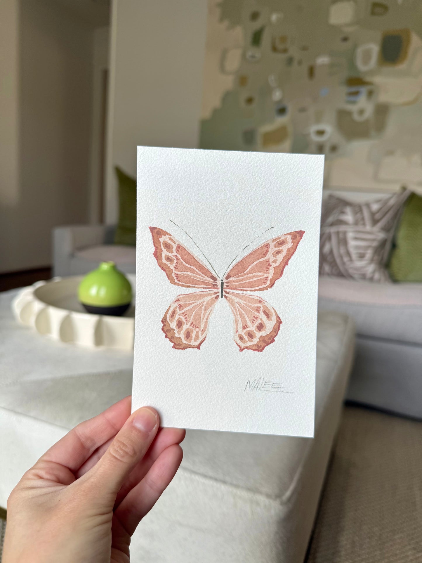 Butterfly garden watercolors