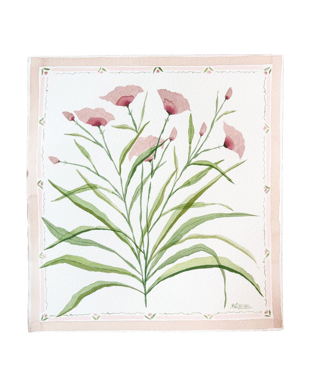 Watercolor border botanicals