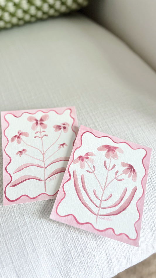 Pink bordered botanicals