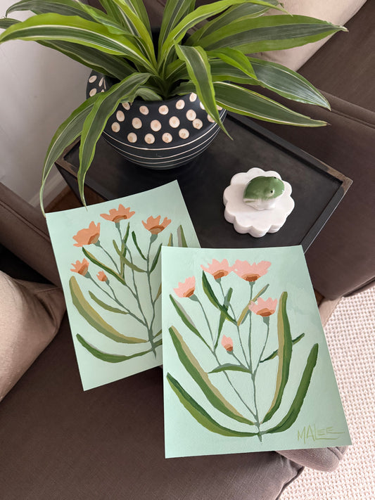 Pink and yellow blooms