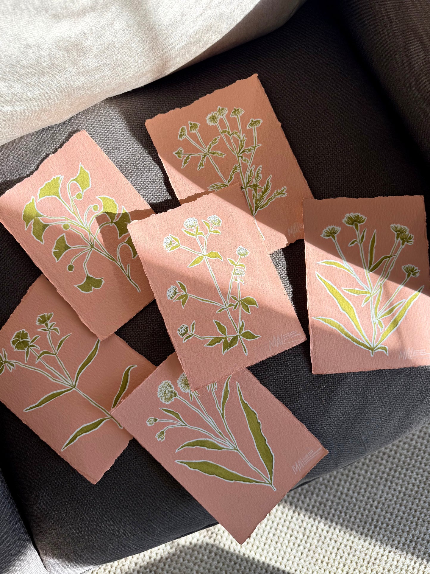 Pop of coral botanicals