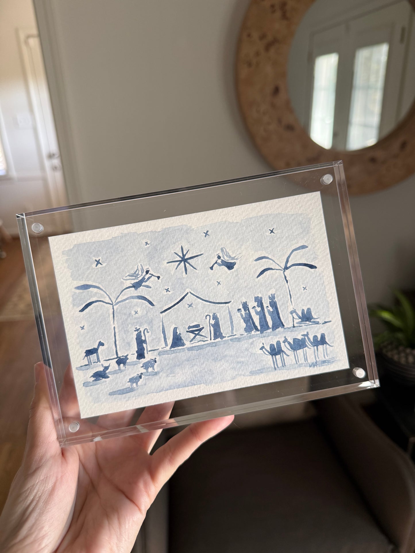 Original watercolor nativity scenes