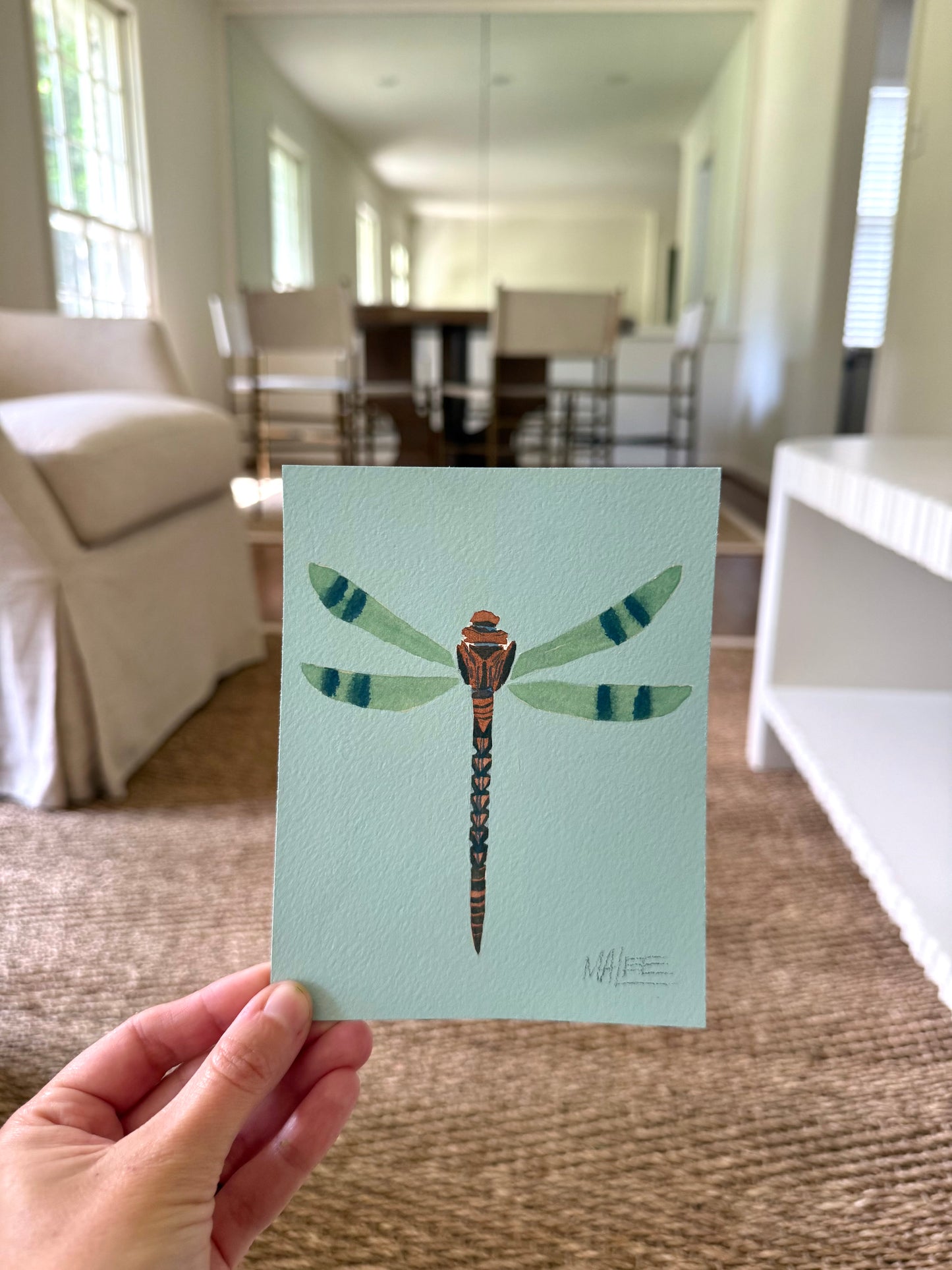 Dragonflies on blue I-IV
